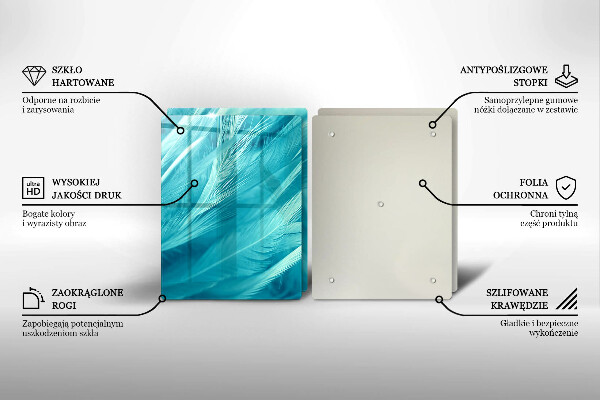 Copri piano cottura in vetro Piume delicate