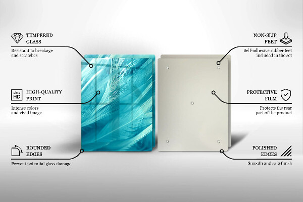 Copri piano cottura in vetro Piume delicate