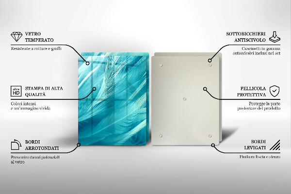 Copri piano cottura in vetro Piume delicate