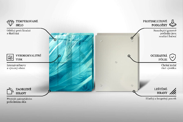 Copri piano cottura in vetro Piume delicate