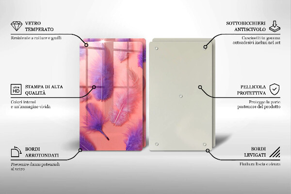 Copri piano cottura in vetro Piume soffici