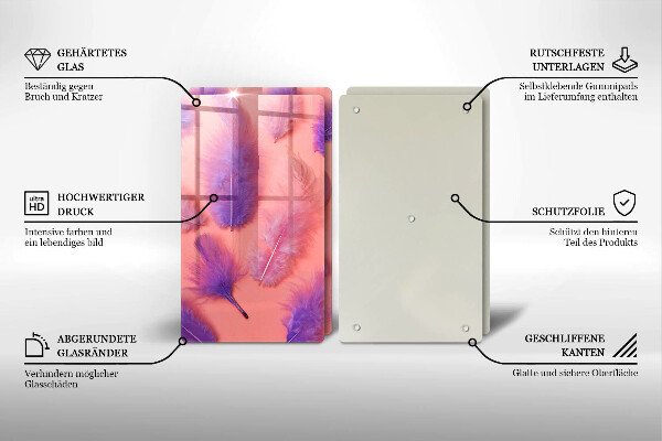 Copri piano cottura in vetro Piume soffici