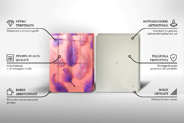 Copri piano cottura in vetro Piume soffici