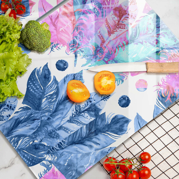 Copri piano cottura in vetro Illustrazione di piume boho
