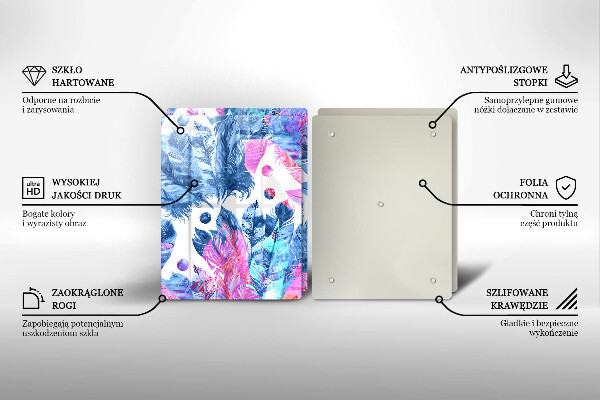 Copri piano cottura in vetro Illustrazione di piume boho