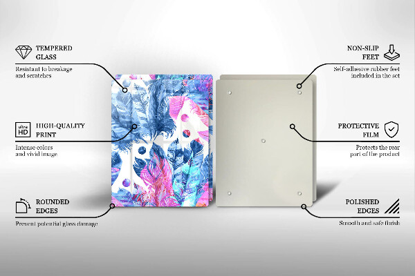 Copri piano cottura in vetro Illustrazione di piume boho