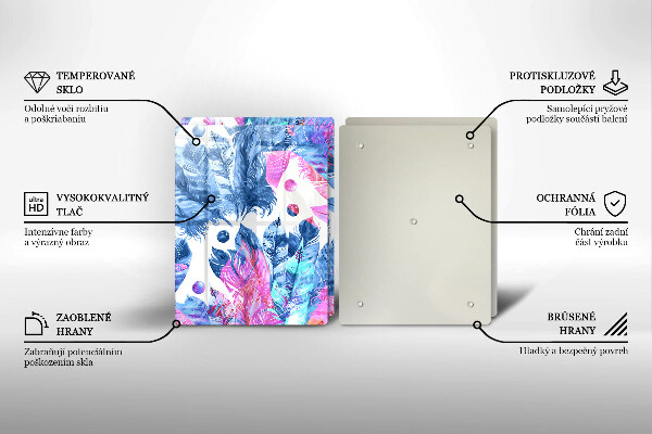 Copri piano cottura in vetro Illustrazione di piume boho