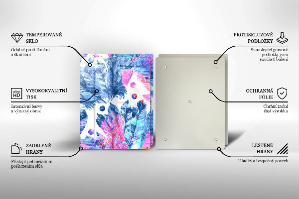 Copri piano cottura in vetro Illustrazione di piume boho