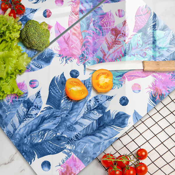 Copri piano cottura in vetro Illustrazione di piume boho