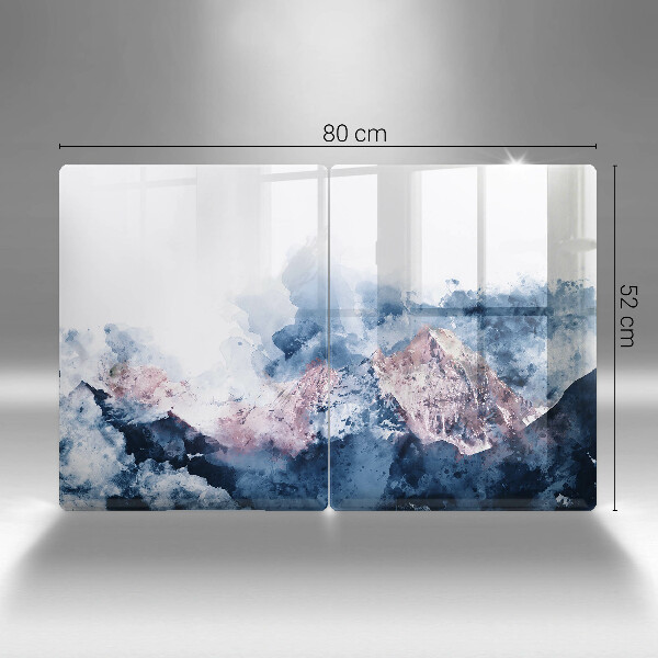 Copri piano cottura in vetro Montagne dipinte astratte