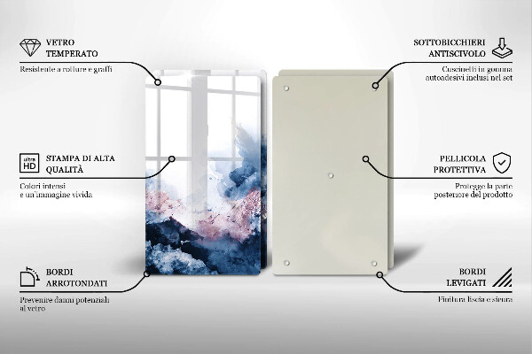 Copri piano cottura in vetro Montagne dipinte astratte