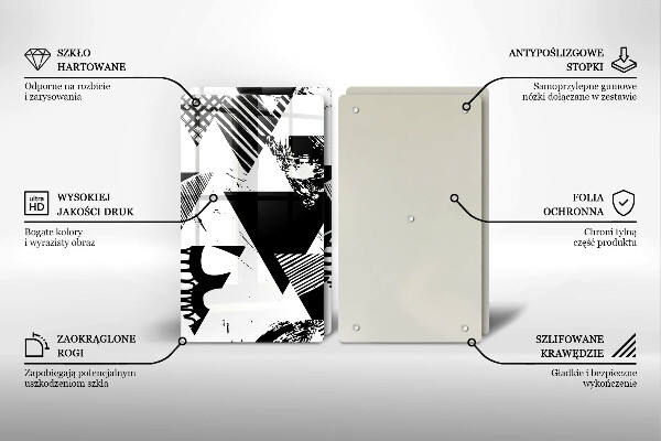 Copri piano cottura in vetro Triangoli geometrici