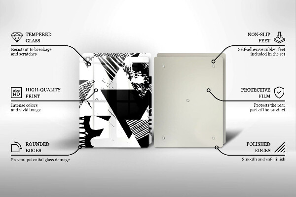 Copri piano cottura in vetro Triangoli geometrici