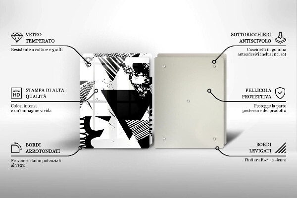 Copri piano cottura in vetro Triangoli geometrici