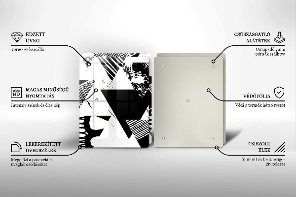 Copri piano cottura in vetro Triangoli geometrici