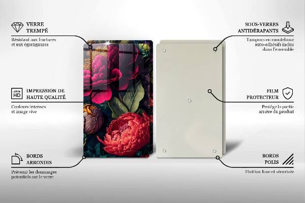 Copri piano cottura in vetro Bellissimi fiori