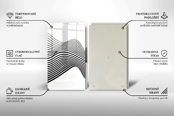 Copri piano cottura in vetro Astrazione lineare