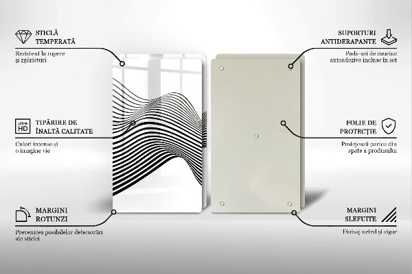 Copri piano cottura in vetro Astrazione lineare