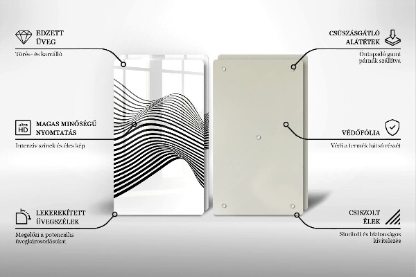 Copri piano cottura in vetro Astrazione lineare