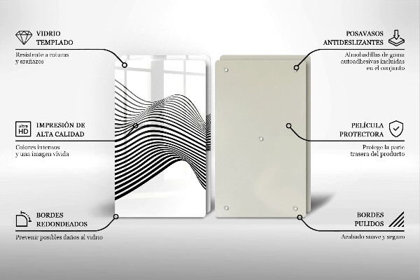 Copri piano cottura in vetro Astrazione lineare
