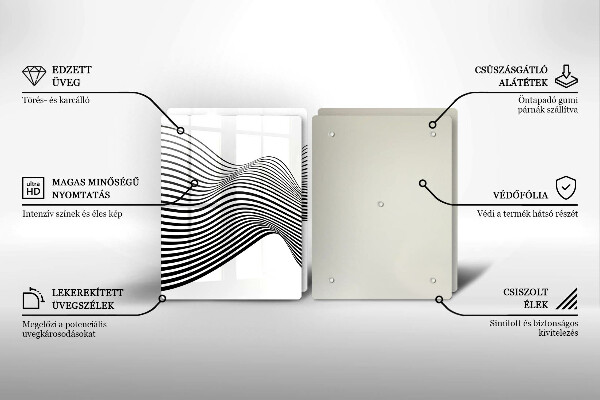 Copri piano cottura in vetro Astrazione lineare