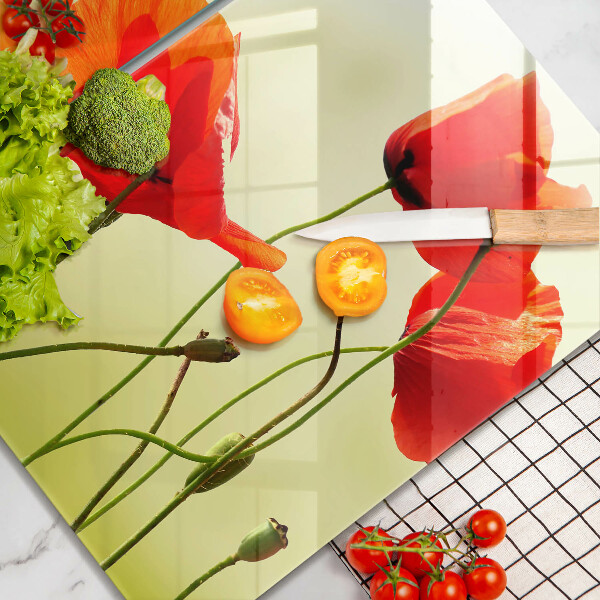 Copertura piano cottura Fiori di papaveri rossi