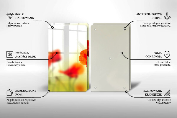 Copertura piano cottura Fiori di papaveri rossi