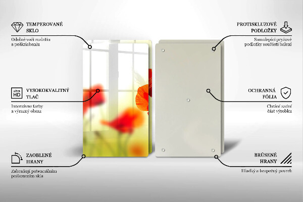 Copertura piano cottura Fiori di papaveri rossi