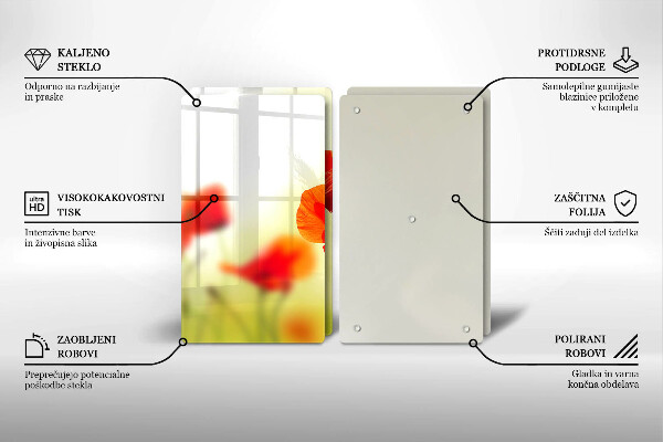 Copertura piano cottura Fiori di papaveri rossi