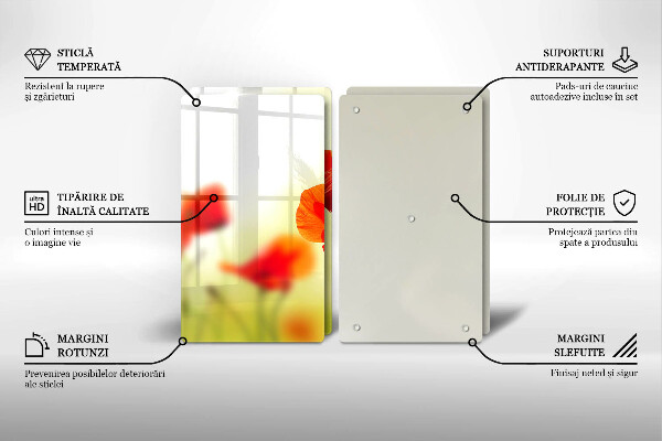 Copertura piano cottura Fiori di papaveri rossi