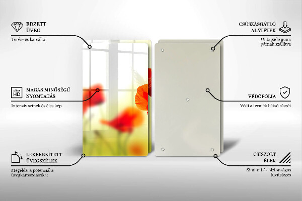 Copertura piano cottura Fiori di papaveri rossi