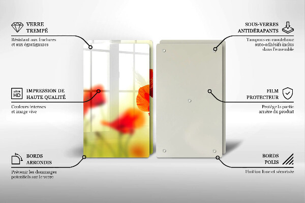 Copertura piano cottura Fiori di papaveri rossi