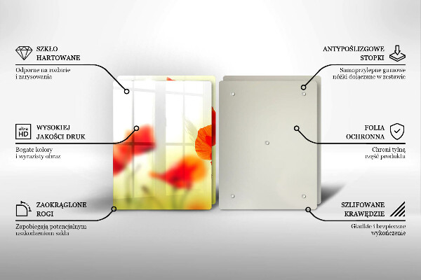 Copertura piano cottura Fiori di papaveri rossi