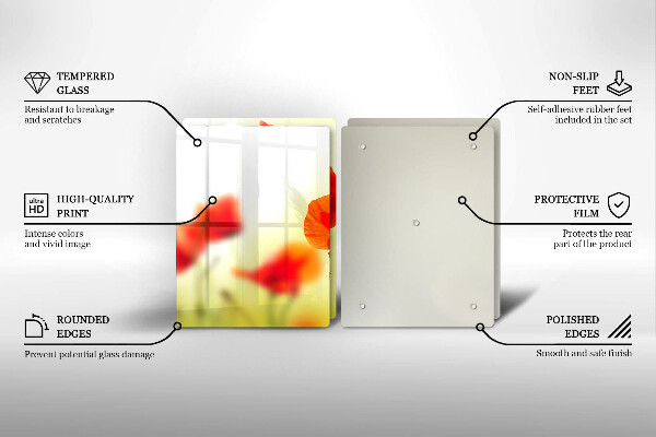 Copertura piano cottura Fiori di papaveri rossi