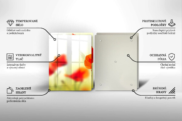 Copertura piano cottura Fiori di papaveri rossi