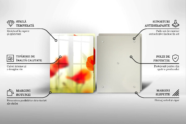 Copertura piano cottura Fiori di papaveri rossi