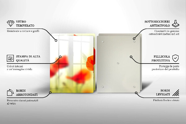 Copertura piano cottura Fiori di papaveri rossi