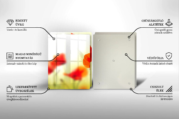 Copertura piano cottura Fiori di papaveri rossi
