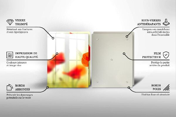Copertura piano cottura Fiori di papaveri rossi