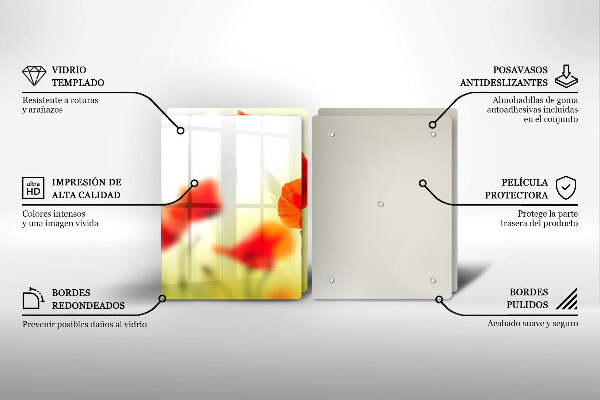 Copertura piano cottura Fiori di papaveri rossi
