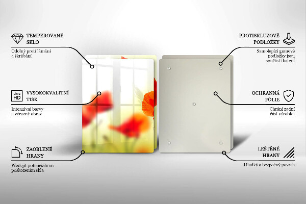 Copertura piano cottura Fiori di papaveri rossi