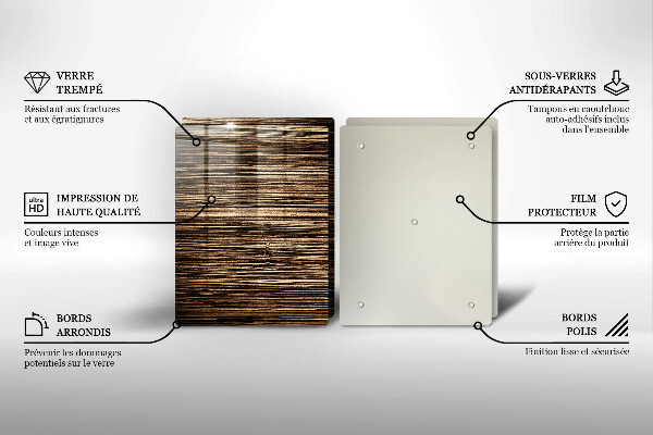 Copri piano cottura in vetro Struttura del legno