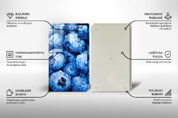 Copri piano cottura in vetro Mirtilli succosi