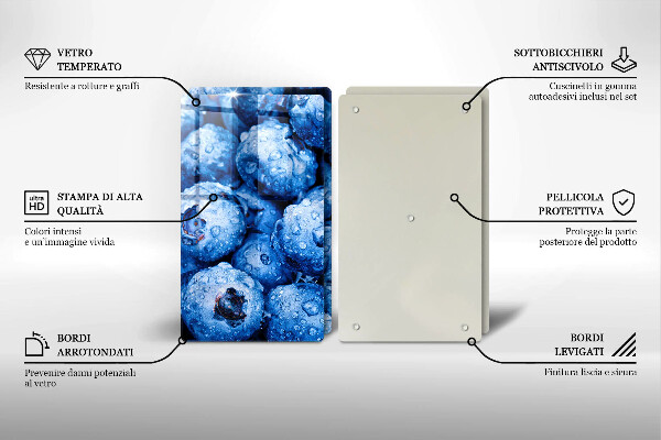 Copri piano cottura in vetro Mirtilli succosi