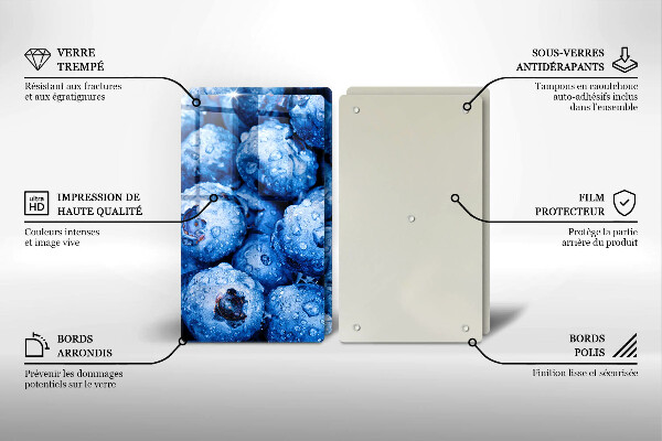 Copri piano cottura in vetro Mirtilli succosi