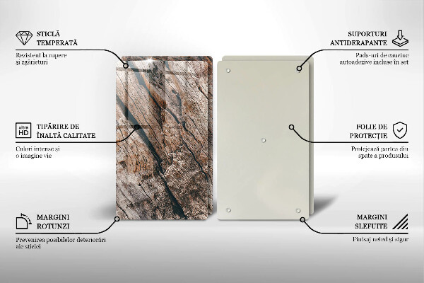 Copri piano cottura in vetro Struttura in legno