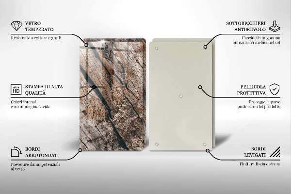 Copri piano cottura in vetro Struttura in legno