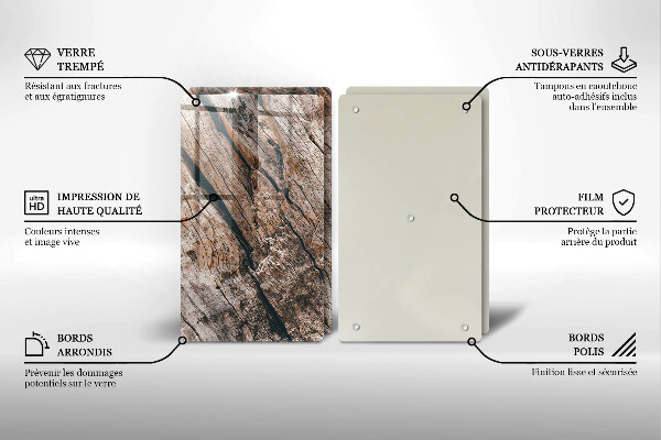 Copri piano cottura in vetro Struttura in legno