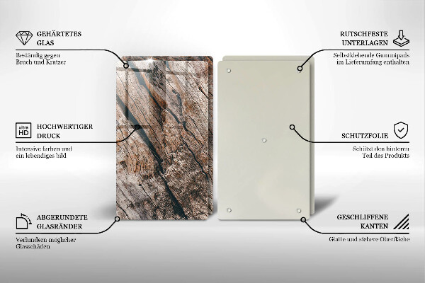 Copri piano cottura in vetro Struttura in legno