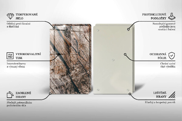 Copri piano cottura in vetro Struttura in legno